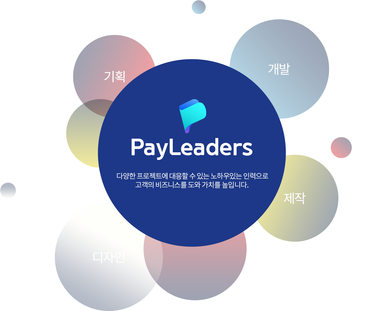 payleaders | 다양한 프로젝트에 대응할 수 있는 노하우있는 인력으로 고객의 비즈니스를 도와 가치를 높입니다. | 기획, 개발, 디자인, 제작